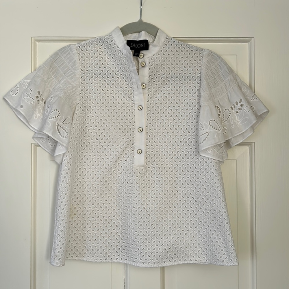 White Eyelet Saloni Blouse